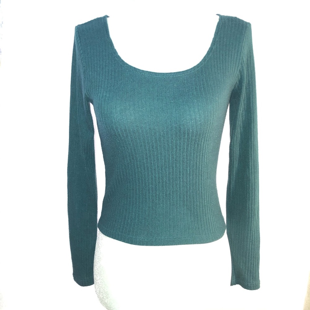 Ribbed Long Sleeve Crop Top